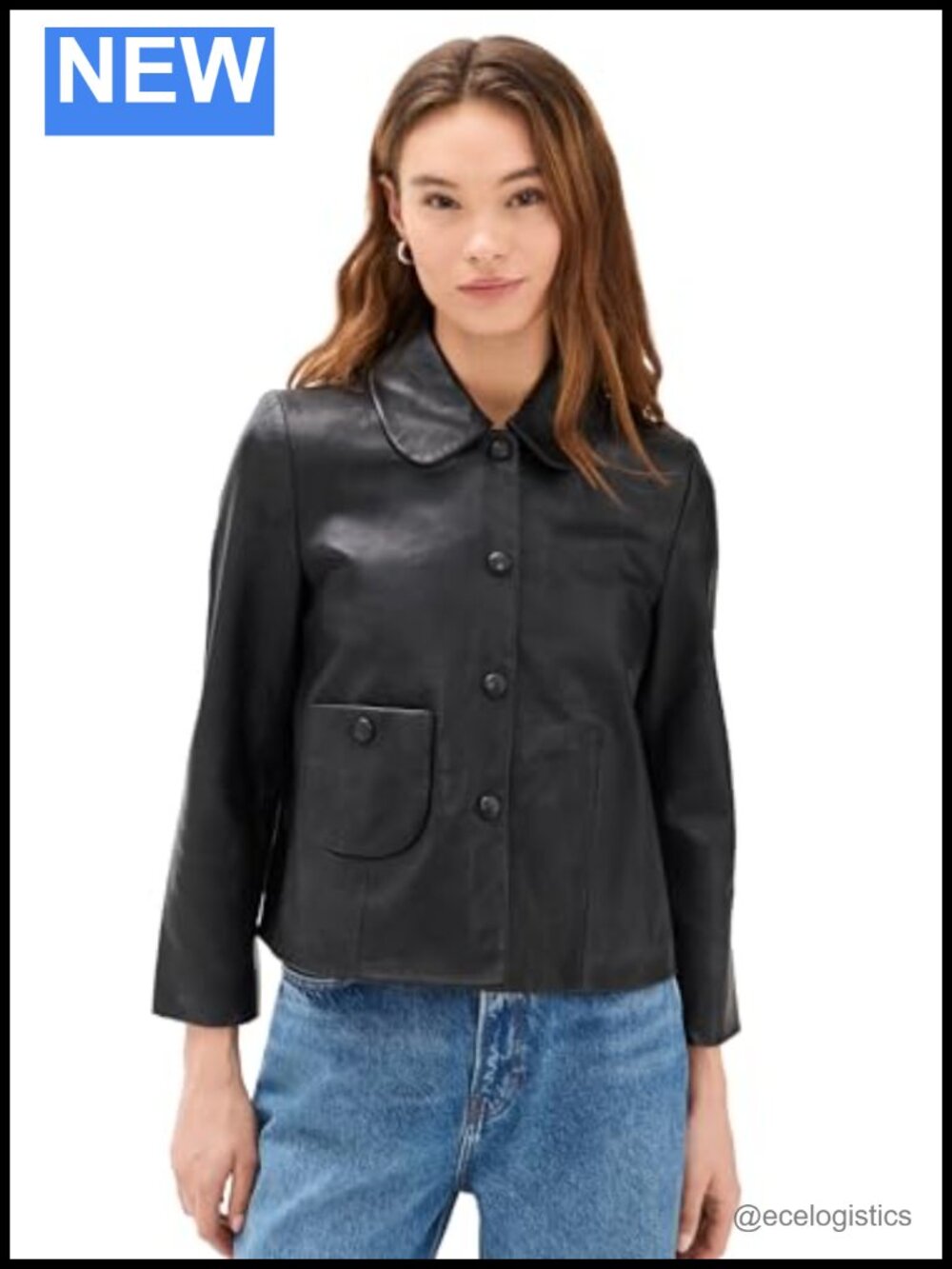 Women's Leather Moto Jacket | Long Sleeve Zip Front